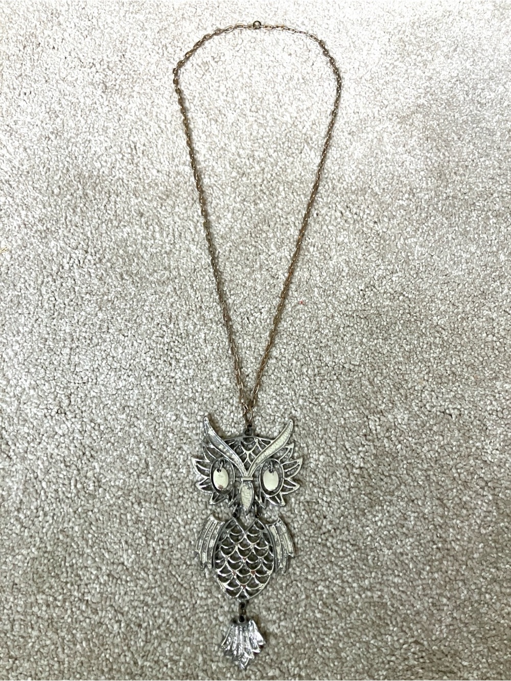 Vintage Owl Pendant Necklace